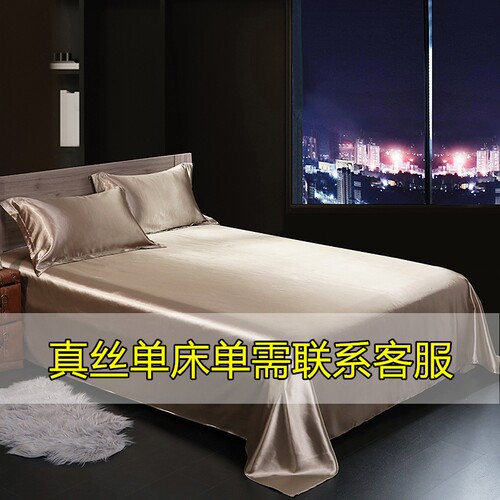 夏季冰丝枕套真丝枕芯套桑蚕丝绸枕头套凉枕巾单人48x74cm一对装