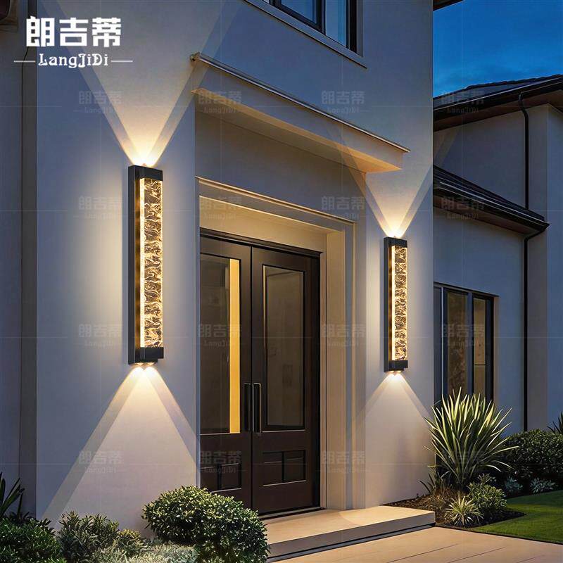 新款太阳能壁灯户外防水大门两侧柱子灯免布线室外庭院露台外墙灯