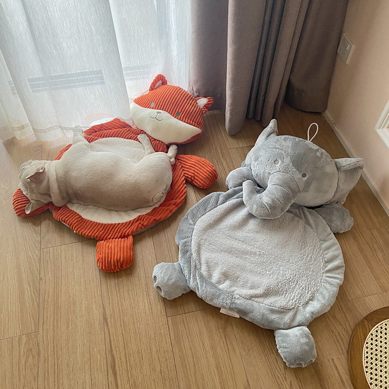 外贸秋冬宠物垫子毛绒卡通可爱狗窝小型法斗幼犬比熊床垫睡垫保暖