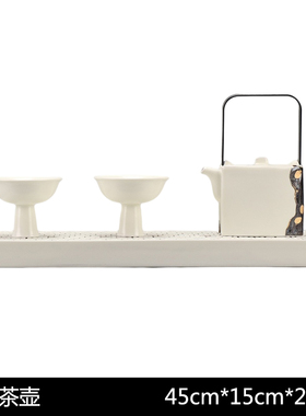 新中式简约禅意泡茶煮茶壶茶碗托盘陶瓷茶具家居客厅书房装饰品