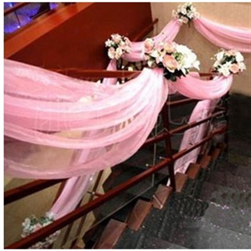 婚庆用品纱幔 婚礼婚房布置道具装饰纱布装饰楼梯扶手雪纱100米长