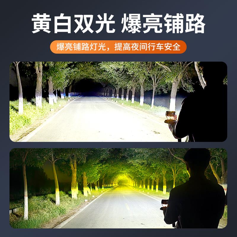 三灯珠超亮汽车灯中网远近一体激光炮雾灯越野改装外置切线射灯