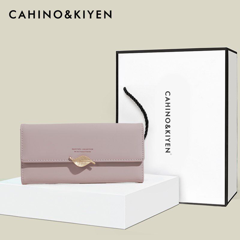 CAHINO&KIYEN女士长款钱包2025新款小清新多卡位卡包大容量手拿包