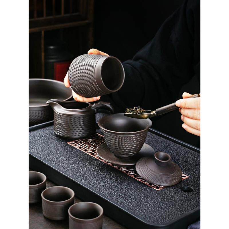 JDZ景德镇紫砂跳刀功夫茶具2025新款中式陶瓷家用茶壶盖碗茶杯整