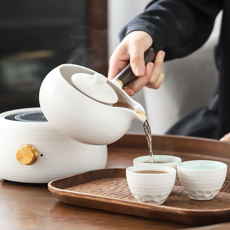 普洱煮茶器耐高温陶瓷煮茶壶电热电陶炉煮茶烧茶炉白茶黑茶侧把壶