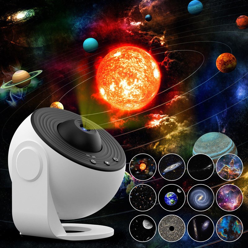 氛围夜灯地球仪银河投影灯送13片高清菲林片卧室满天星星空灯台灯
