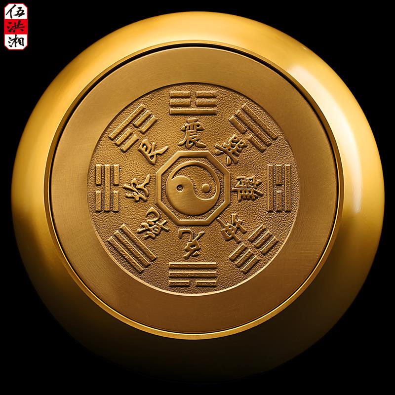 纯黄铜葫芦小摆件开口空心八卦铜葫芦大号招财挂件客厅车载装饰品