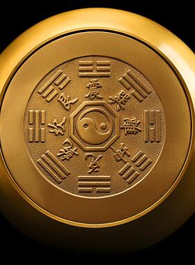 纯黄铜葫芦小摆件开口空心八卦铜葫芦大号招财挂件客厅车载装饰品