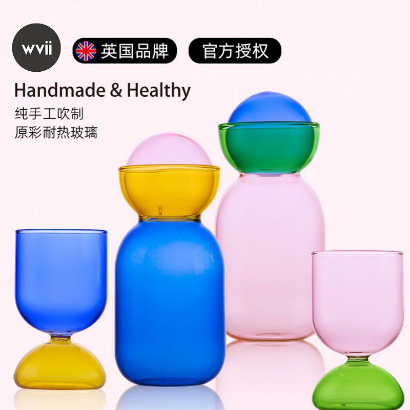 彩色多巴胺撞色耐高温玻璃冷水壶家用储水凉水壶果汁扎壶水杯套装