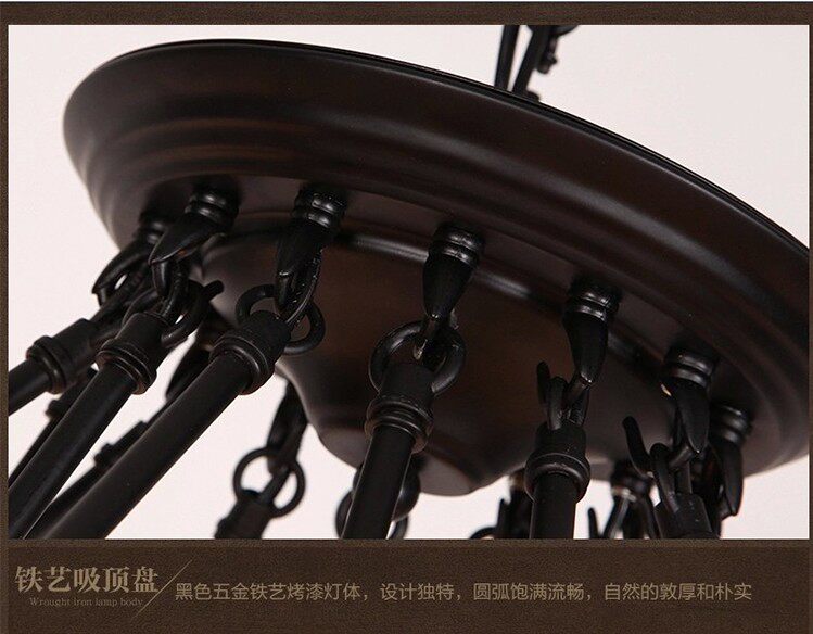 设计师北欧餐厅艺术咖啡厅吊灯乡村田园风格工业复古铁艺麻绳吊灯