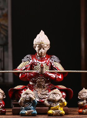 王顺大师黑神话悟空斗战圣佛齐天大圣孙悟空陶瓷创意家居装饰摆件