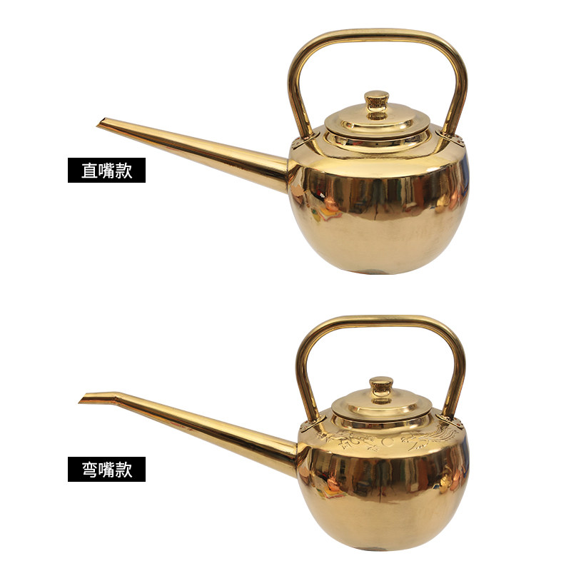 铜壶烧水壶纯铜纯手工紫铜加厚火锅加汤壶平底壶火锅店饭店专用