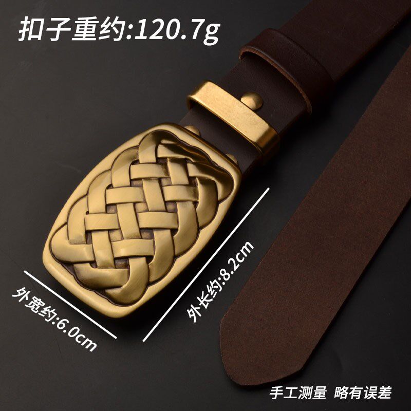 皮带男植鞣革头层牛皮针扣休闲真皮裤带手工加长黄铜板扣腰带潮流