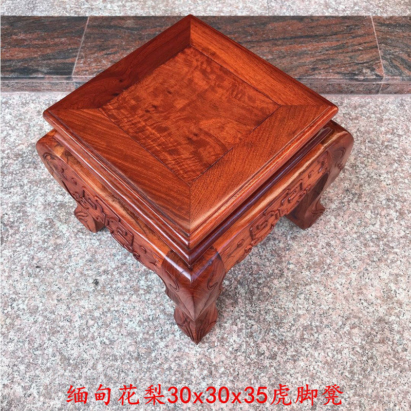 红木缅甸花梨虎脚凳沙发凳娃娃凳茶几凳实木换鞋凳大果紫檀四方凳