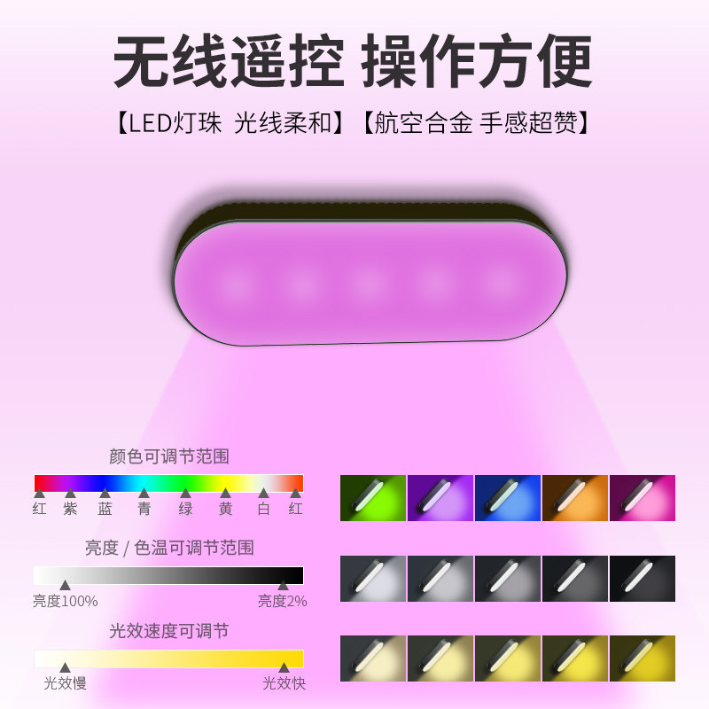 汽车LED氛围灯阅读灯无线遥控车内改装脚底后备箱照明灯USB装饰灯