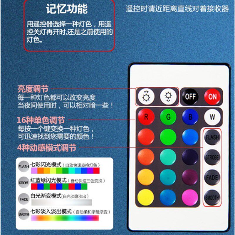 不锈钢瀑布出水口灯条LED16色自动变换慢快闪潜水灯跌水灯水底灯