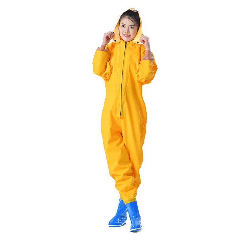 女士下水裤赶海装备大人防水衣下半身涉水服水裤水鞋连体全身雨裤