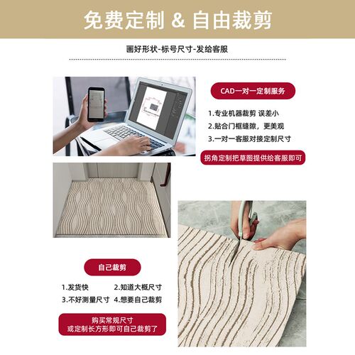 入户门轻奢家用玄关可裁剪进户门脚垫防滑大门口门垫高级感进门垫
