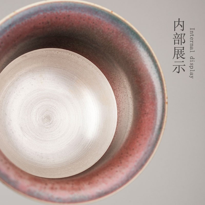 器物志  三才盖碗家用陶瓷铜底茶碗功夫茶具泡茶器鎏银单个三才碗