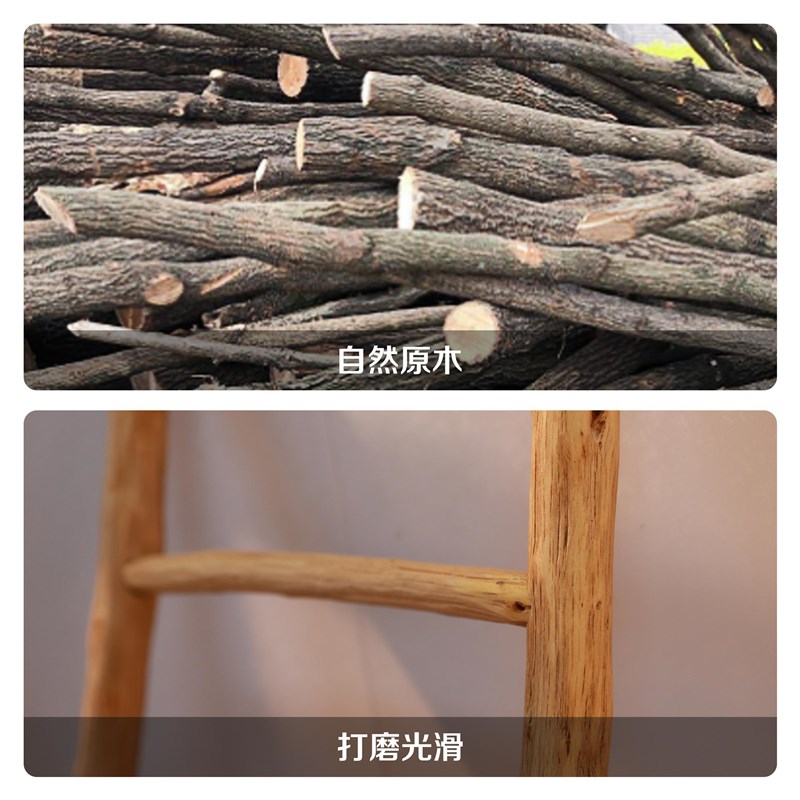 原木装饰木梯复古摆件怀旧软装品咖啡馆氛围陈列拍照道具家居饰品