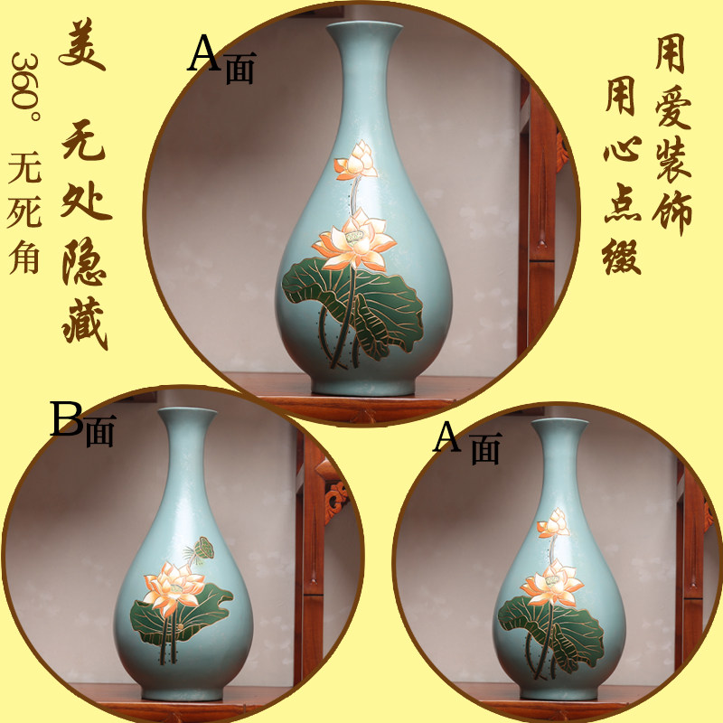 云南丽江中式悬玄关装饰品电视柜禅意酒柜博古架摆件玉壶春工艺品