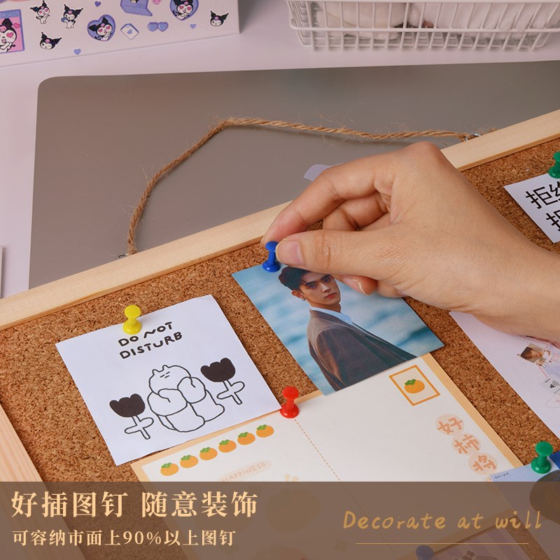 软木板毛毡板照片墙图钉展示架带框背景墙装饰墙上挂式挂件网红墙图片