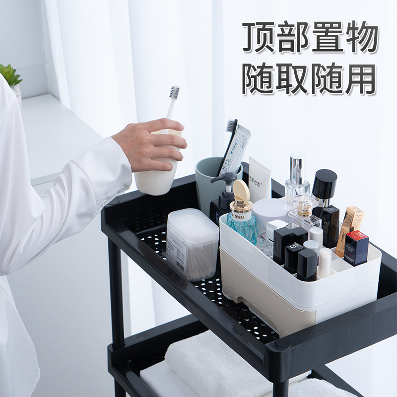 多层架收纳塑料货厨房置物架落地式多层床头移收纳储物架子放锅架