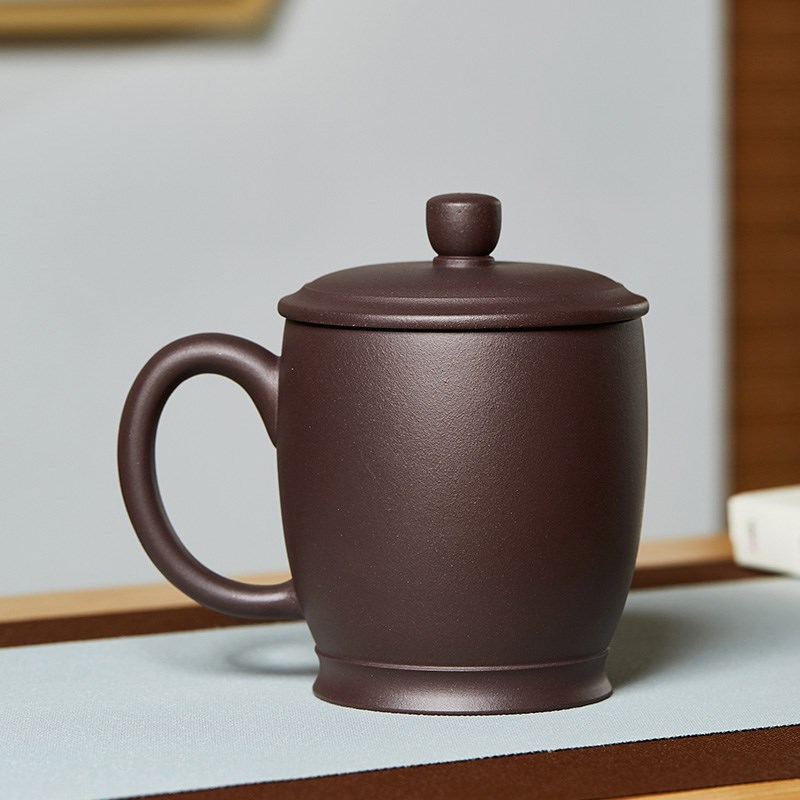 尊壶宜兴紫砂杯办公盖杯男士大容量带把泡茶杯子茶缸陶瓷茶具水杯
