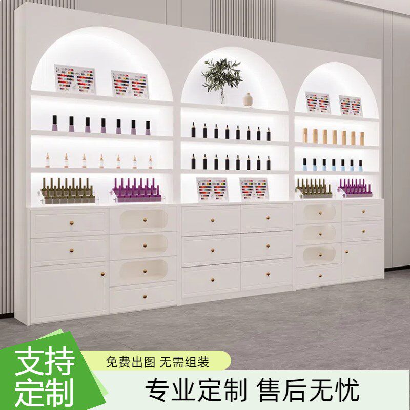 美甲展示柜化妆品展柜甲油胶陈列柜美甲美容店产品柜指甲油收纳柜