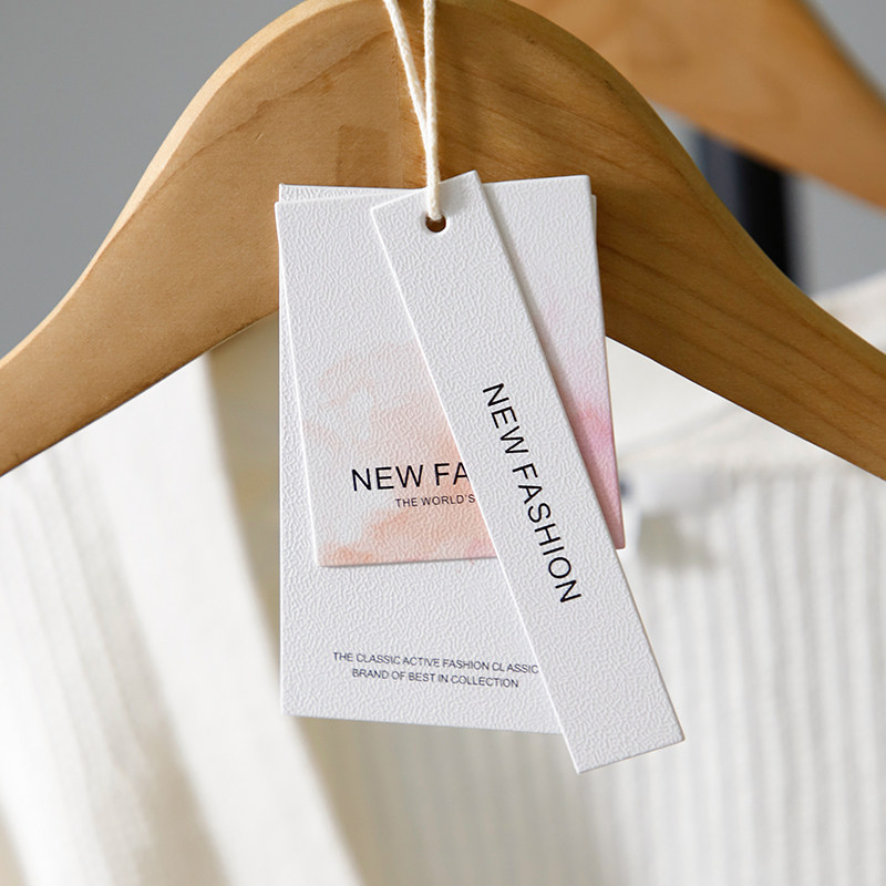 【新款蛋壳纹理】衣服吊牌定制logo商标设计轻奢服装店标签牌空白
