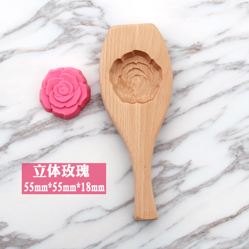 烘焙模具 单柄木质南瓜饼干年糕板点心绿豆糕月饼馒头清明果模