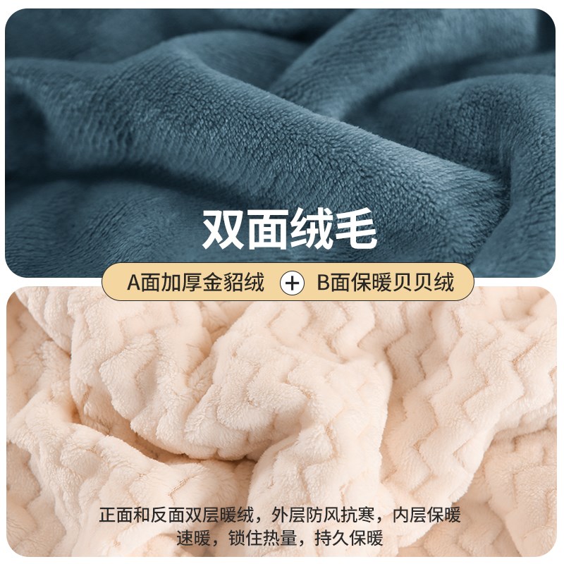 盖腿小毯子秋冬季加绒加厚办公室午睡披肩毯毛毯空调被子护膝神器