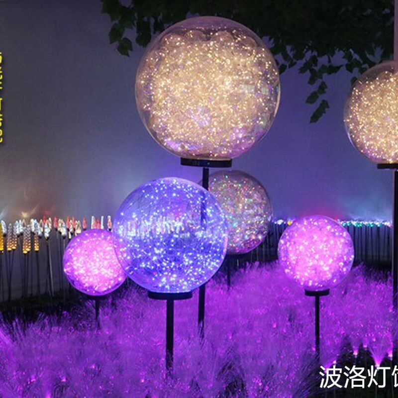 led发光芦苇灯亚克力圆球灯户外防水景观庭院工程装饰亮化草坪灯