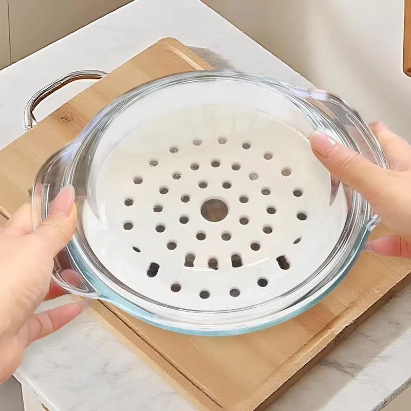 微波炉加热专用碗带陶瓷蒸盘蒸笼盖食品级蒸鸡蛋馒头耐高温玻璃碗