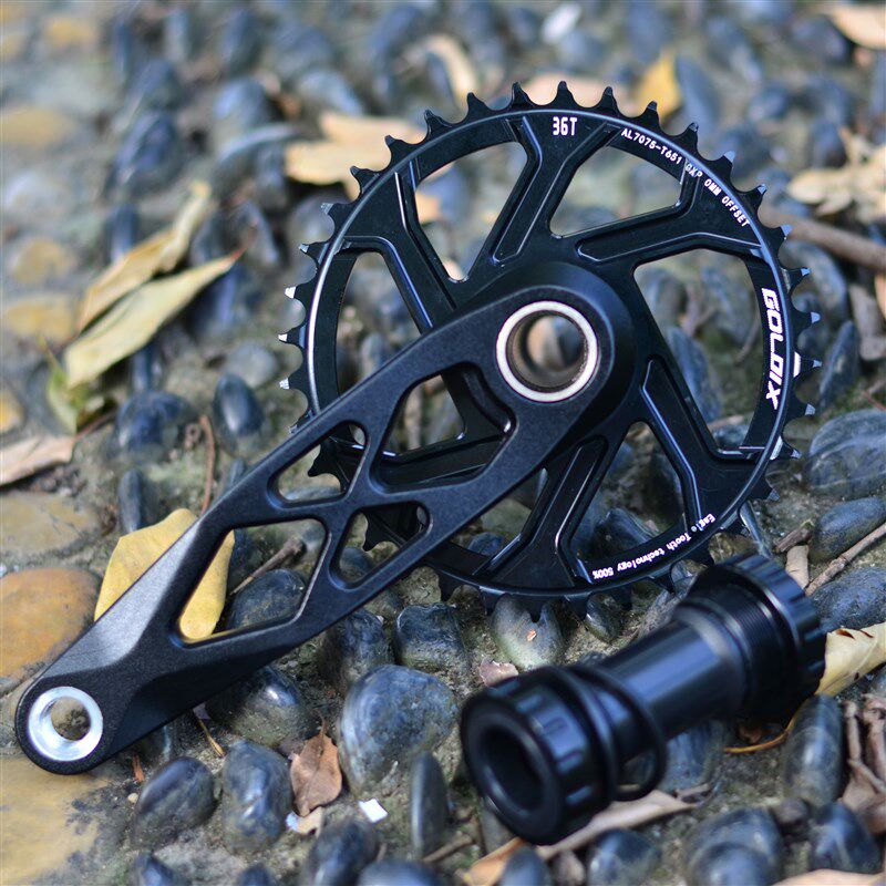 GOLDIX山地车BSA 24mm轴心 自行车165/170/175mm中空一体牙盘曲柄