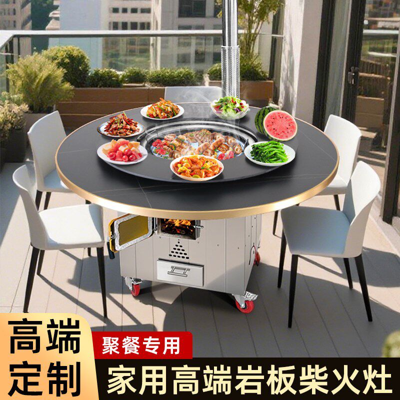 移动柴火灶烧木柴家用大铁锅炖岩板面地锅鸡柴火鸡专用灶庭院户外
