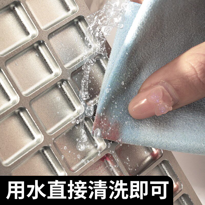 铝合金24格颜料盒调色盒盘水粉水彩画便携保湿密封带盖24色分装空