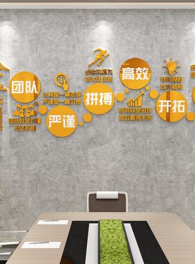 企业文化办公室墙面装饰团队励志标语贴纸公司会议室背景楼梯布置