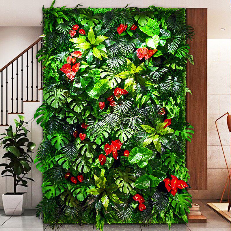 绿植墙仿真植物墙阳台塑料假草坪花墙面壁挂装饰阳台室内背景绿化