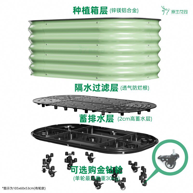 金属种植箱种菜专用箱花箱菜床吸水花盆庭院花园室外阳台家庭菜园