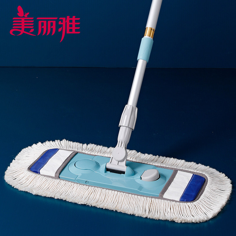 美丽雅巨象600平板拖把木地板地拖夹毛巾拖布大折叠墩布送拖把头
