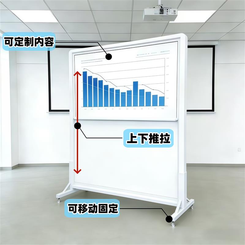 上下推拉白板黑板移动支架式可升降大白板绿板黑板活动学校幼儿园