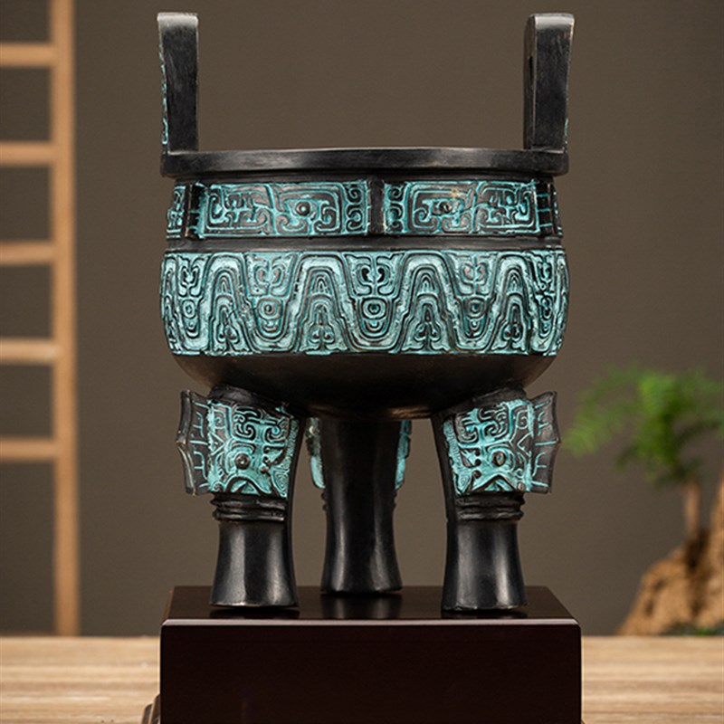 【大克鼎】青铜器仿古摆件纯铜圆鼎办公室桌面装饰品香炉三足鼎