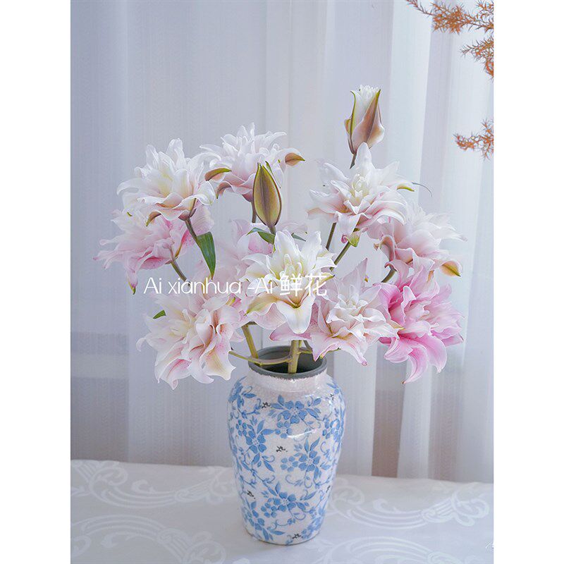 粉色有深有浅AA重瓣粉色云幂伊莎贝拉百合花鲜花插花水养云南直发