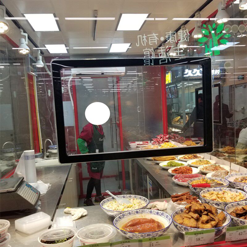 定制亚克力菜市场久久丫熟食卤味菜店外卖小窗口移门传菜玻璃门洞
