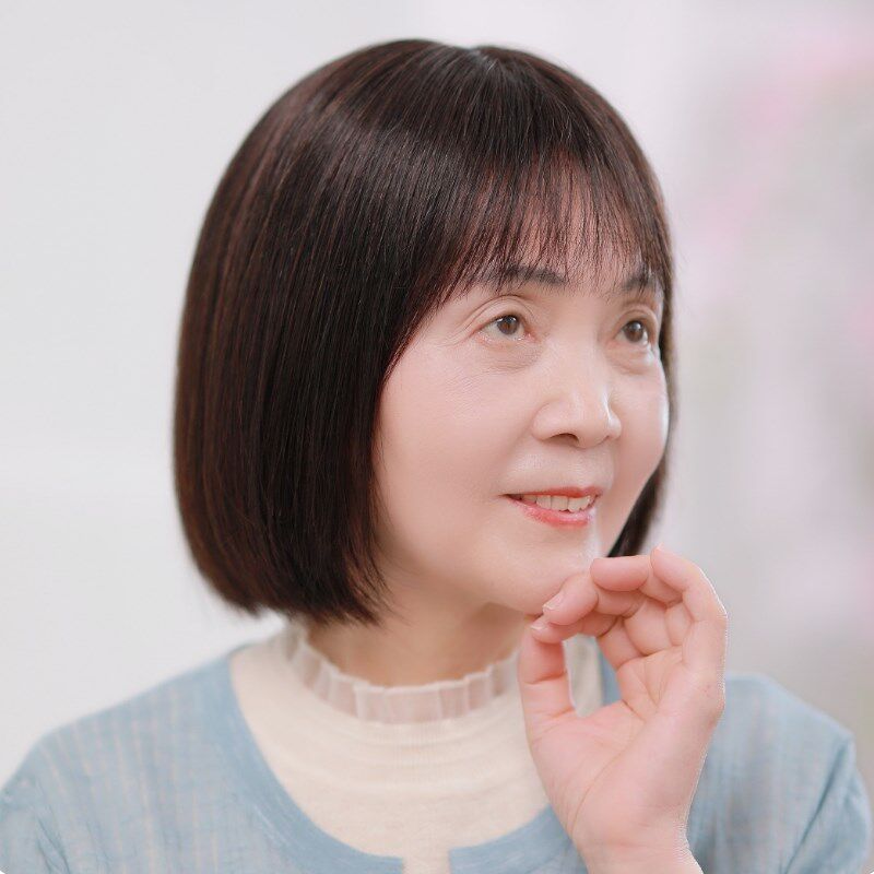 假发全头套女真人发丝自然透气50岁妈妈款光头全真发波波头假发套