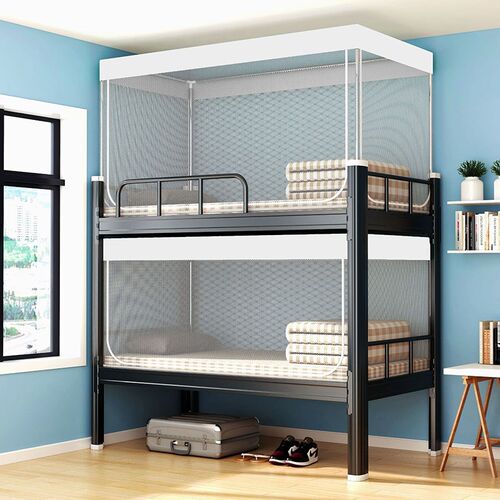 全白色透明中小学生伸缩蚊帐宿舍上铺单人床下铺0.9m加粗铁艺支架