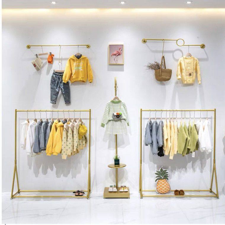 服装店展示架落地立式陈列架上墙壁挂式货架男女装高档侧挂衣架