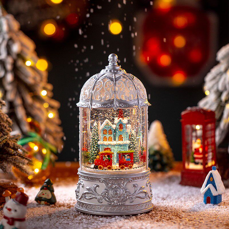 美炸了!旋转城堡音乐盒小夜灯梦幻生日礼物高级感治愈飘雪八音盒
