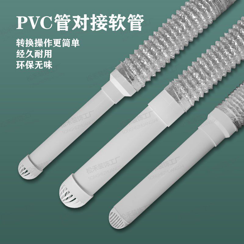 厨房接160/180软管穿墙大小头防鸟帽防雨防风油烟机铝箔管转接头 - 实物图